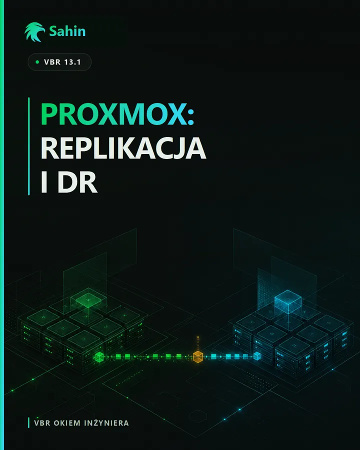 Schemat replikacji maszyn wirtualnych Proxmox w VBR 13.1