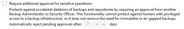 Stan four-eyes po zatwierdzeniu wyłączenia przez drugiego Backup Administratora.